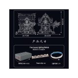 Blueprint with dimensions 29.2cm × 24.7cm × 24.9 cm and lighting kit of Medieval World Log Cabin MK-16054