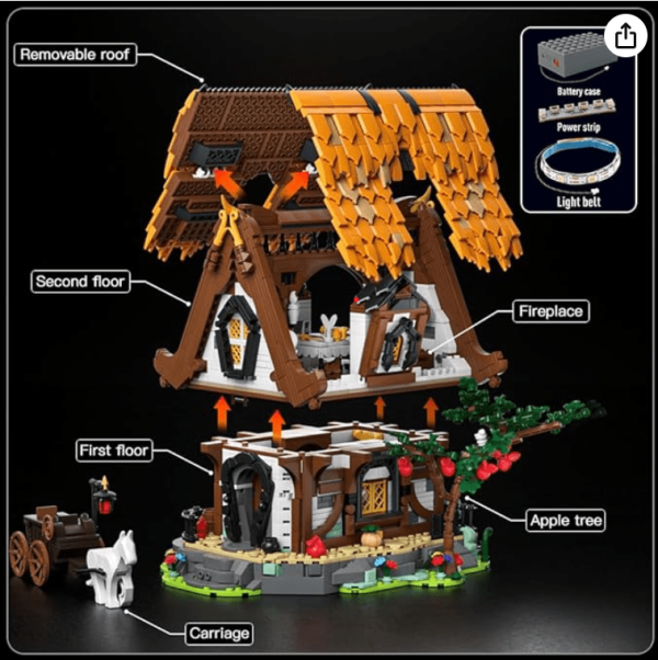 Modular sectional image of Medieval World Log Cabin MK-16054
